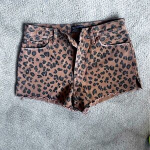 Abercrombie & Fitch leopard print jean shorts